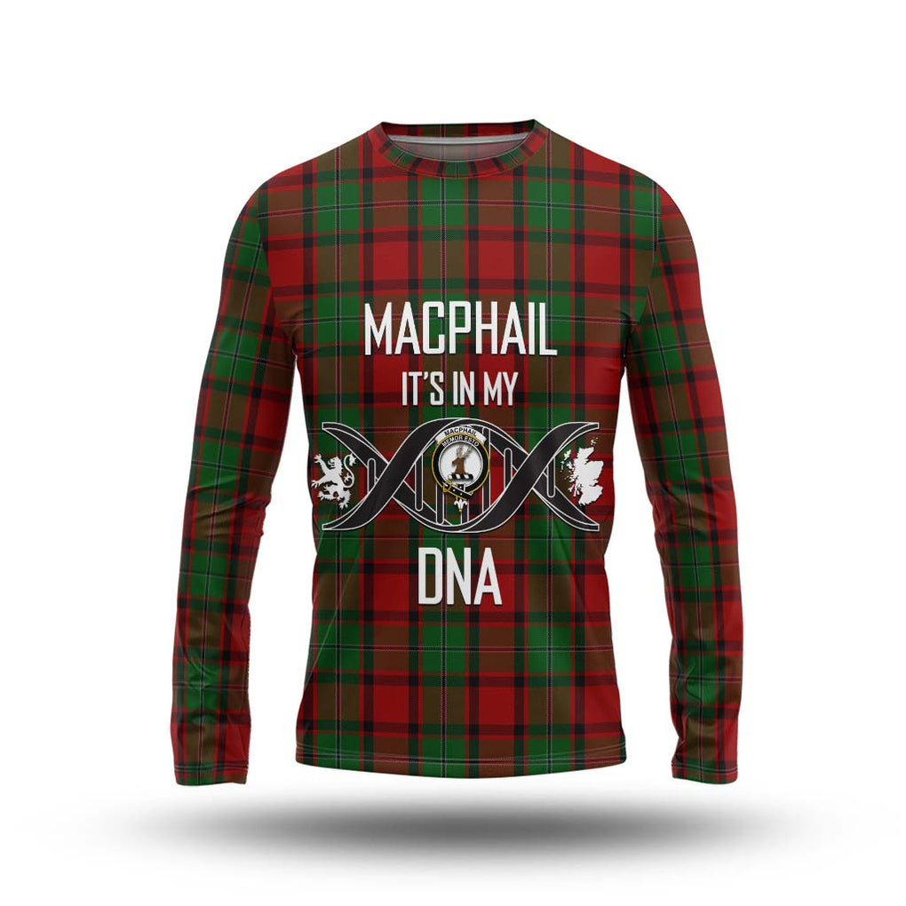 MacPhail (McPhail) Tartan Long Sleeve T-Shirt with Family Crest DNA In Me Style Unisex - Tartanvibesclothing Shop