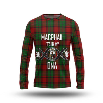 MacPhail (McPhail) Tartan Long Sleeve T-Shirt with Family Crest DNA In Me Style Unisex - Tartanvibesclothing Shop