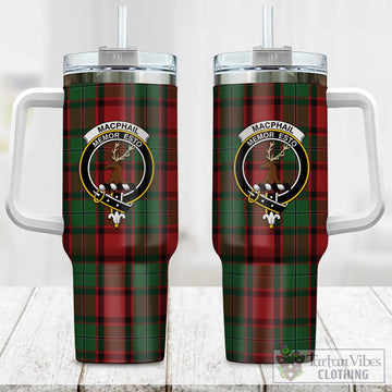 MacPhail Tartan and Family Crest Tumbler with Handle