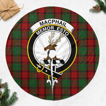 MacPhail (McPhail) Tartan Christmas Tree Skirt with Family Crest