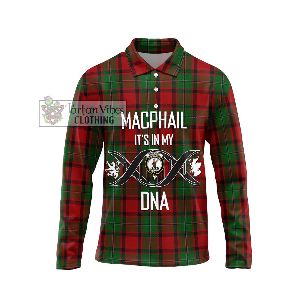 MacPhail (McPhail) Tartan Long Sleeve Polo Shirt with Family Crest DNA In Me Style Unisex - Tartanvibesclothing Shop