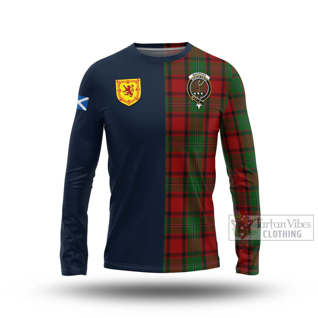 Tartan Vibes Clothing MacPhail Tartan Long Sleeve T-Shirt with Scottish Lion Royal Arm Half Style