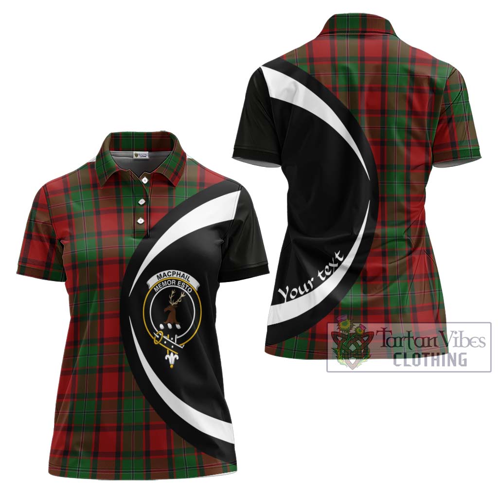 MacPhail (McPhail) Tartan Women's Polo Shirt with Family Crest Circle Style Women - Tartan Vibes Clothing