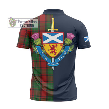 MacPhail (McPhail) Tartan Zipper Polo Shirt Alba with Scottish Lion Royal Arm Half Style