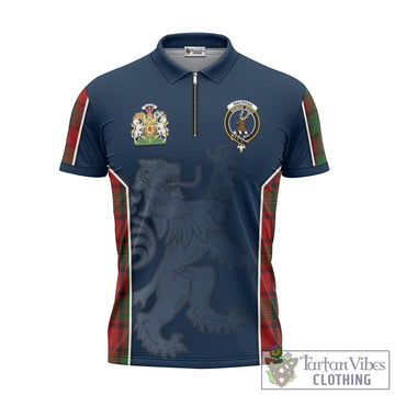 MacPhail Tartan Zipper Polo Shirt with Family Crest and Lion Rampant Vibes Sport Style