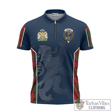 MacPhail (McPhail) Tartan Zipper Polo Shirt with Family Crest and Lion Rampant Vibes Sport Style