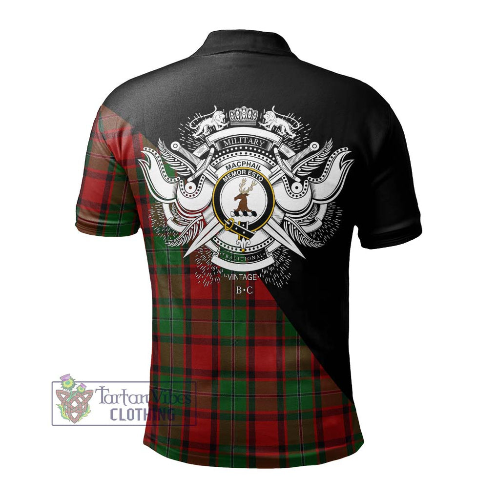 MacPhail (McPhail) Tartan Polo Shirt with Family Crest and Military Logo Style - Tartanvibesclothing Shop