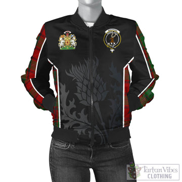 MacPhail Tartan Bomber Jacket with Family Crest and Scottish Thistle Vibes Sport Style