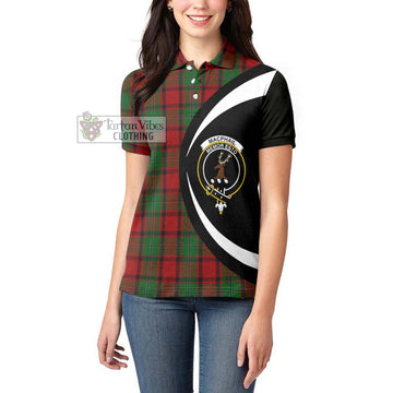MacPhail (McPhail) Tartan Women's Polo Shirt with Family Crest Circle Style - Tartan Vibes Clothing