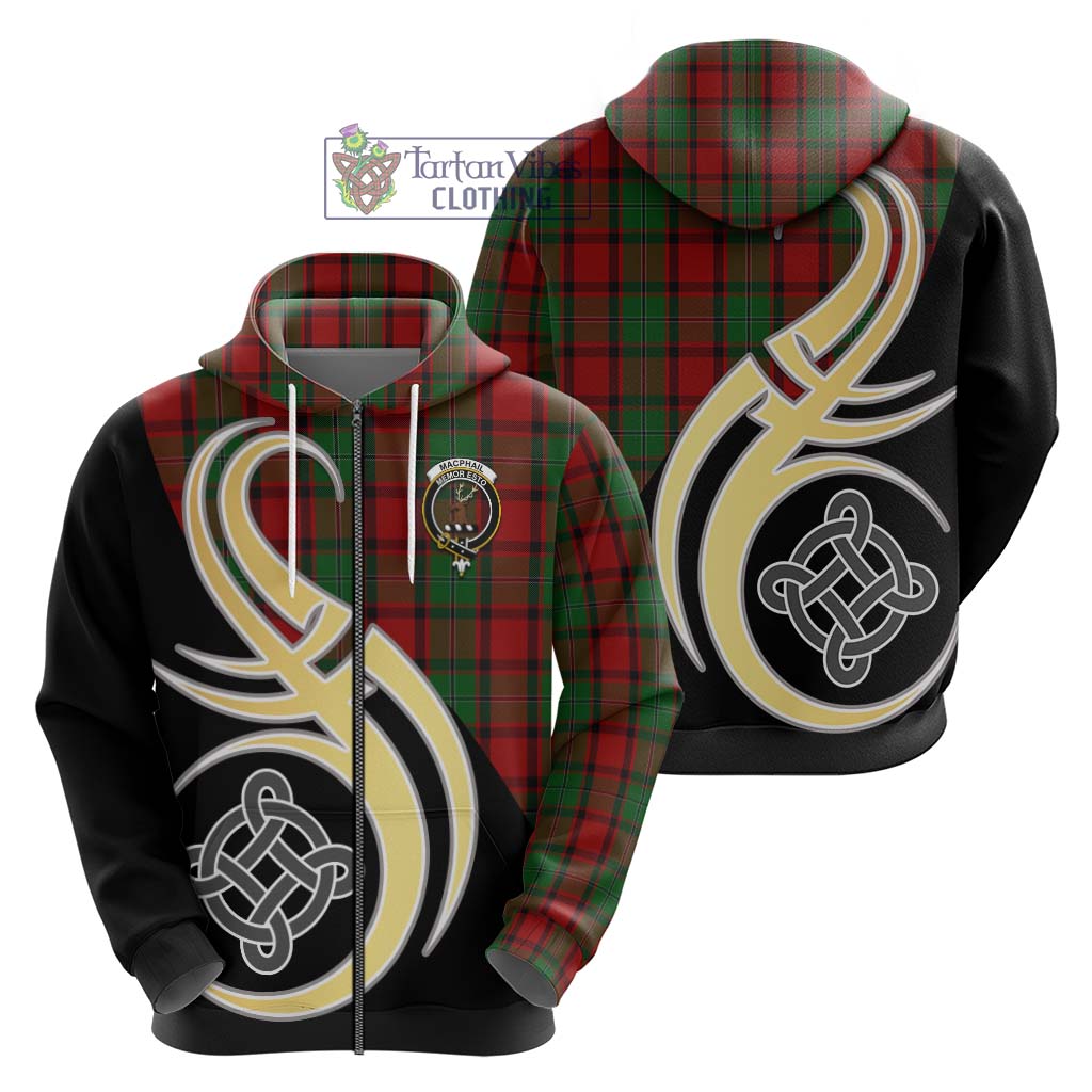 MacPhail (McPhail) Tartan Hoodie with Family Crest and Celtic Symbol Style - Tartan Vibes Clothing