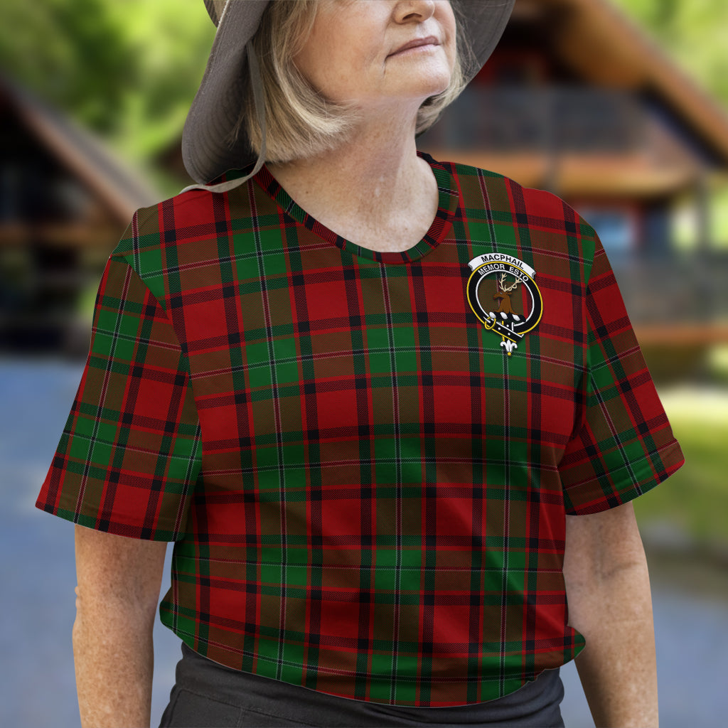 MacPhail (McPhail) Tartan T-Shirt with Family Crest - Tartan Vibes Clothing