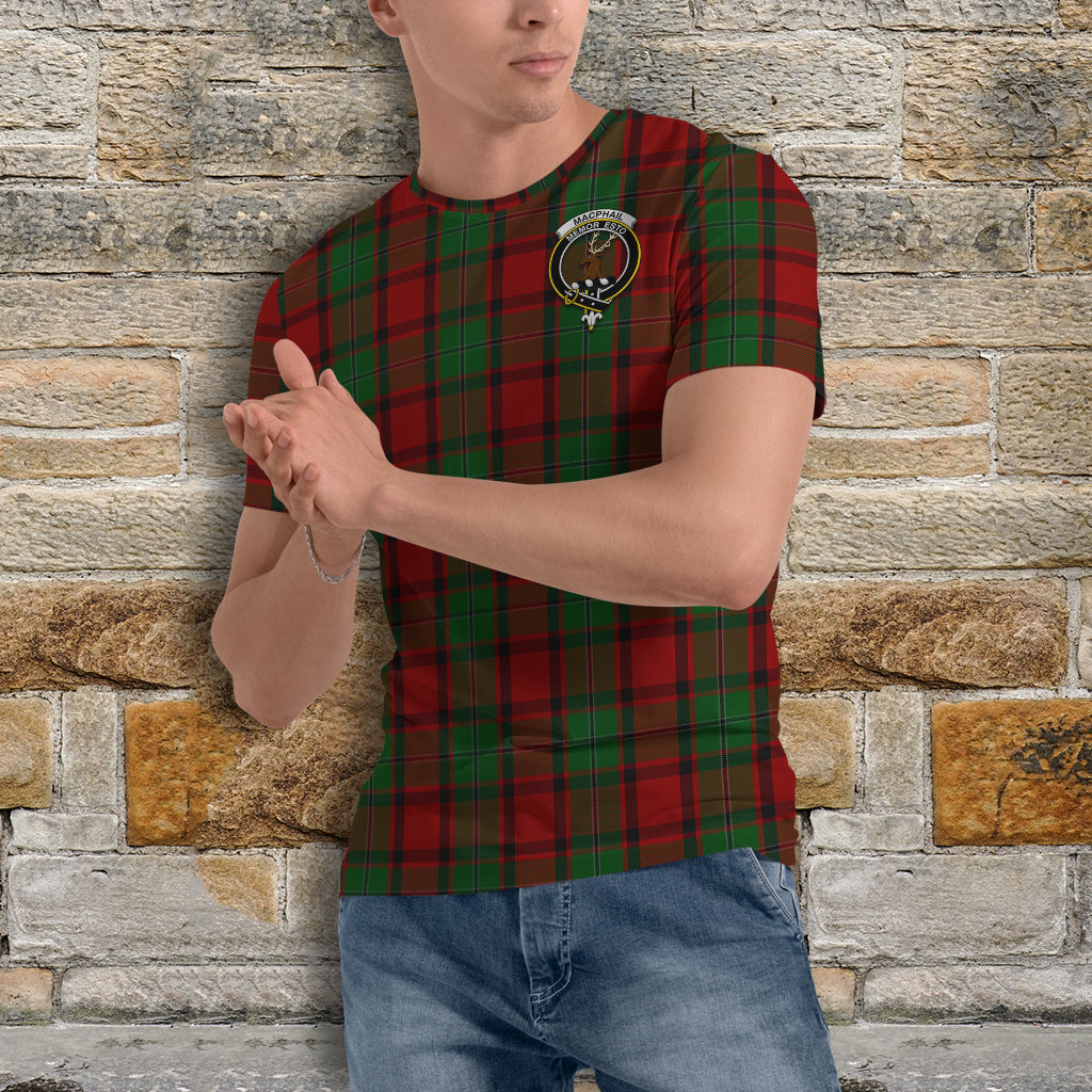MacPhail (McPhail) Tartan T-Shirt with Family Crest - Tartan Vibes Clothing