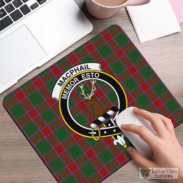 MacPhail Blue Bands Tartan Mouse Pad with Family Crest