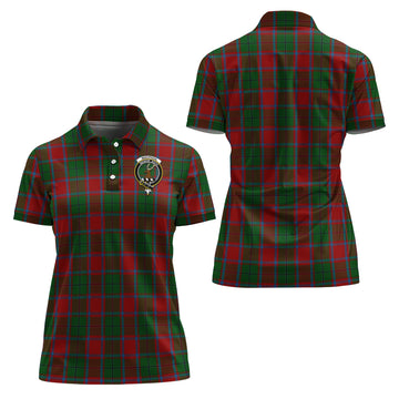 MacPhail Blue Bands Tartan Polo Shirt with Family Crest For Women