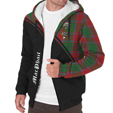 MacPhail Blue Bands Tartan Sherpa Hoodie with Family Crest Curve Style