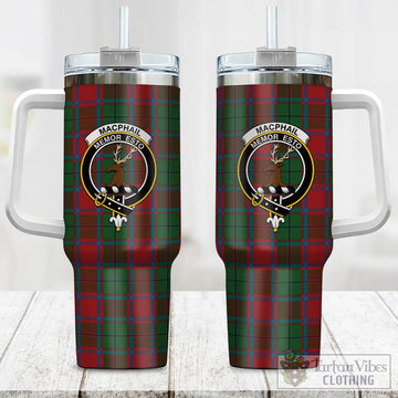 MacPhail Blue Bands Tartan and Family Crest Tumbler with Handle