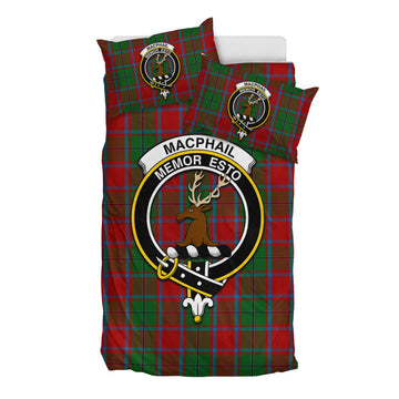 MacPhail Blue Bands Tartan Bedding Set with Family Crest