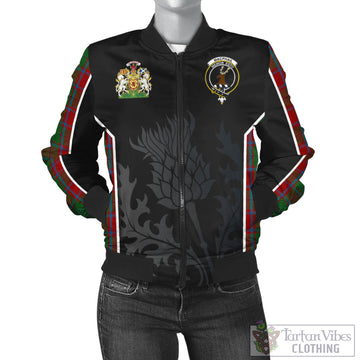 MacPhail Blue Bands Tartan Bomber Jacket with Family Crest and Scottish Thistle Vibes Sport Style