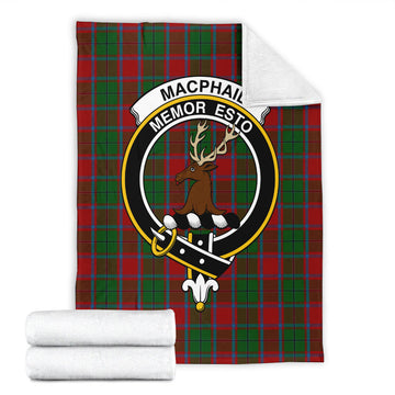 MacPhail Blue Bands Tartan Blanket with Family Crest