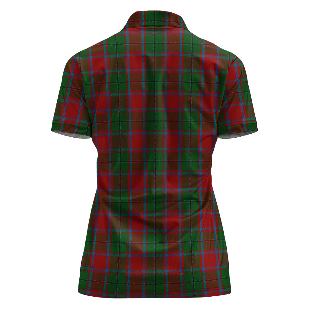 macphail-blue-bands-tartan-polo-shirt-with-family-crest-for-women