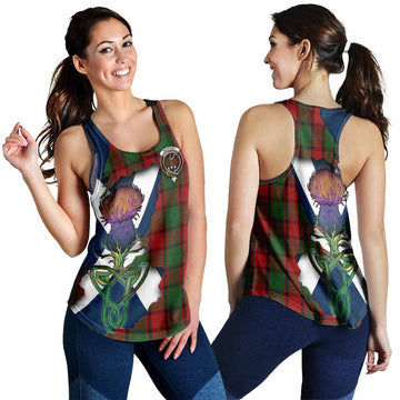 Tartan Vibes Clothing MacPhail (McPhail) Tartan Family Crest Women's Racerback Tanks Scottish Thistle Celtic Inspired