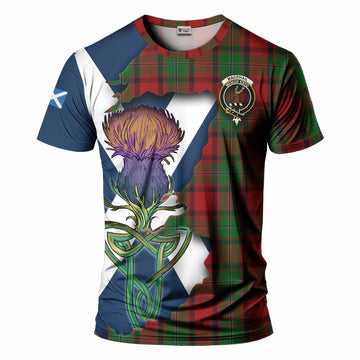Tartan Vibes Clothing MacPhail (McPhail) Tartan Family Crest T-Shirt Scottish Thistle Celtic Inspired