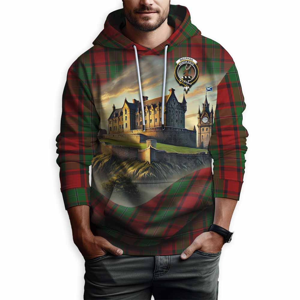 Tartan Vibes Clothing MacPhail (McPhail) Tartan Family Crest Hoodie with Scottish Ancient Castle Style