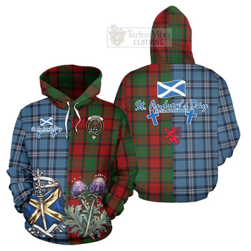 Tartan Vibes Clothing MacPhail (McPhail) Tartan Hoodie Happy St. Andrew's Day Half Tartan Style