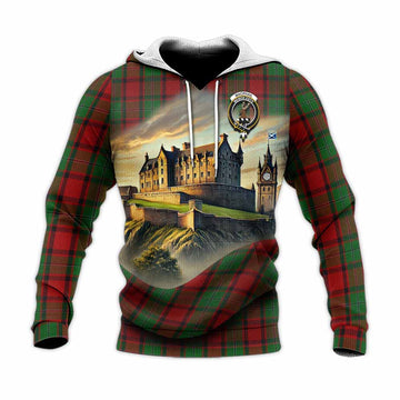 Tartan Vibes Clothing MacPhail (McPhail) Tartan Family Crest Knitted Hoodie with Scottish Ancient Castle Style