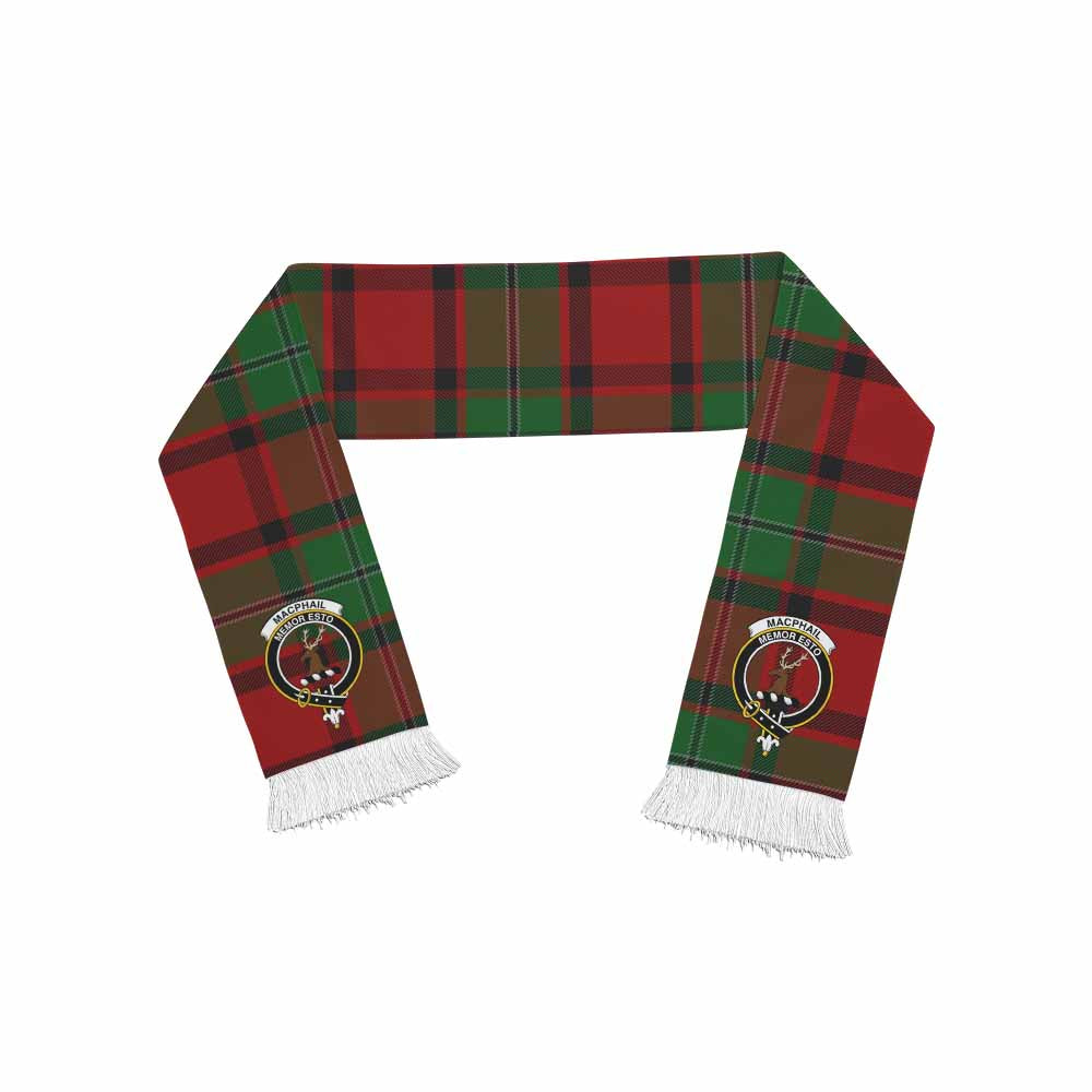 Tartan Vibes Clothing MacPhail (McPhail) Tartan Ruffneck Scarf with Family Crest