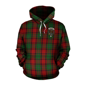 MacPhail (McPhail) Tartan Cotton Hoodie with Family Crest and Bearded Skull Holding Bottles of Whiskey