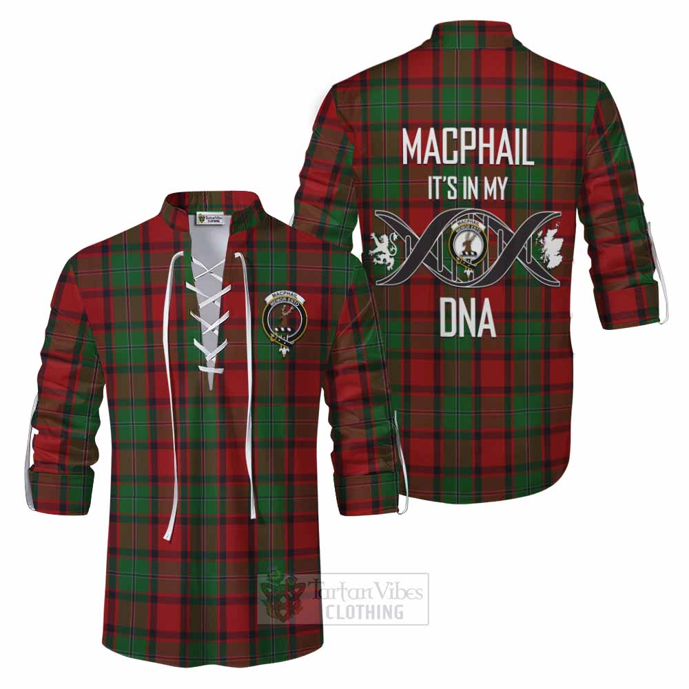 Tartan Vibes Clothing MacPhail (McPhail) Tartan Ghillie Kilt Shirt with Family Crest DNA In Me Style