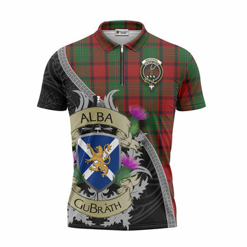 Tartan Vibes Clothing MacPhail (McPhail) Tartan Family Crest Zipper Polo Shirt Lion Rampant Royal Thistle Shield Celtic Inspired
