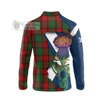 MacPhail (McPhail) Tartan Family Crest Long Sleeve Polo Shirt Scottish Thistle Celtic Inspired