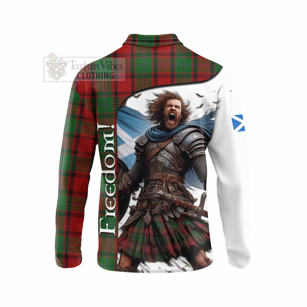 Tartan Vibes Clothing MacPhail (McPhail) Crest Tartan Long Sleeve Polo Shirt Inspired by the Freedom of Scottish Warrior