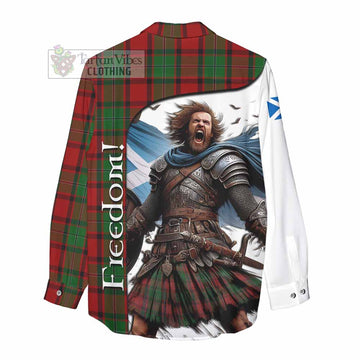 Tartan Vibes Clothing MacPhail (McPhail) Crest Tartan Women's Casual Shirt Inspired by the Freedom of Scottish Warrior