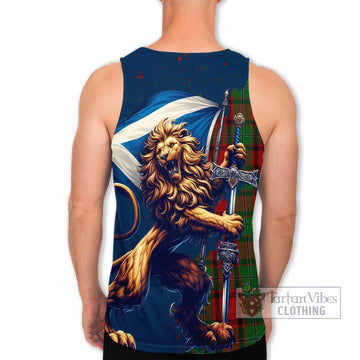 Tartan Vibes Clothing MacPhail (McPhail) Tartan Family Crest Men's Tank Top with Scottish Majestic Lion