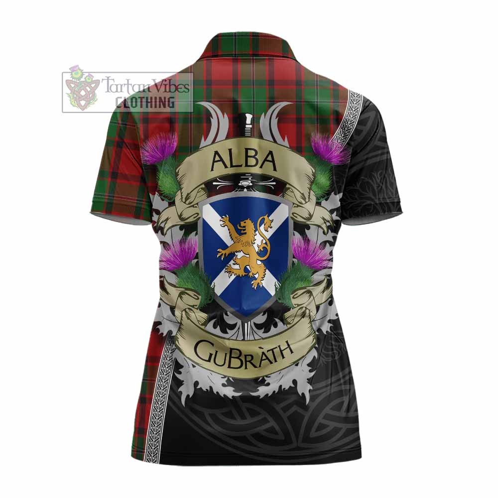 Tartan Vibes Clothing MacPhail (McPhail) Tartan Family Crest Women's Polo Shirt Lion Rampant Royal Thistle Shield Celtic Inspired