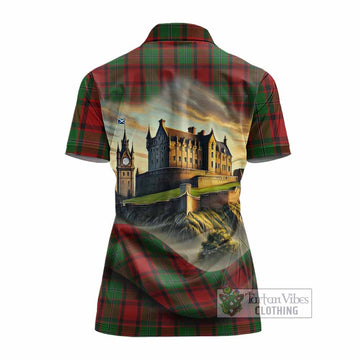 MacPhail (McPhail) Tartan Family Crest Women's Polo Shirt with Scottish Ancient Castle Style