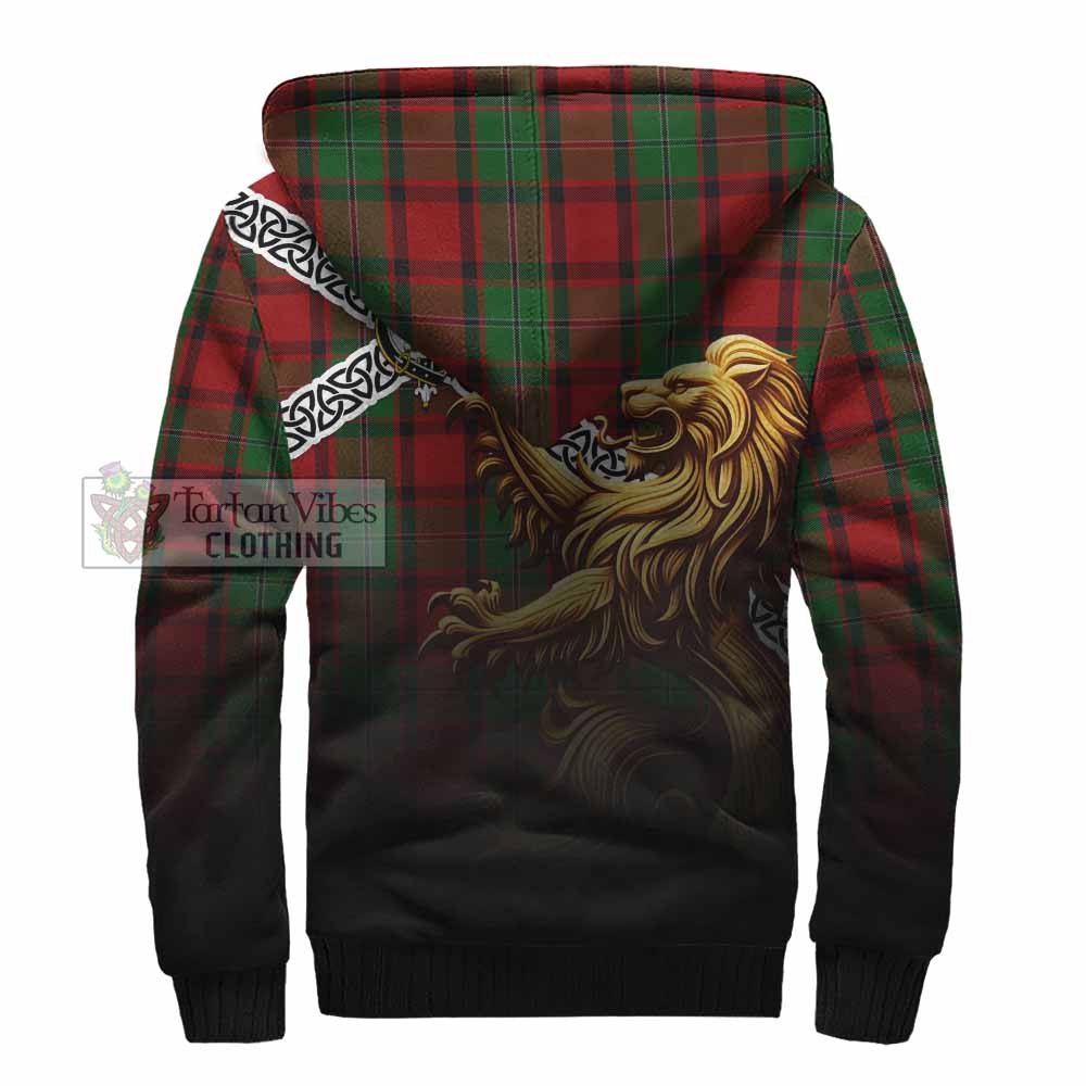 Tartan Vibes Clothing MacPhail (McPhail) Crest Tartan Sherpa Hoodie with Golden Lion Emblem Celtic Style