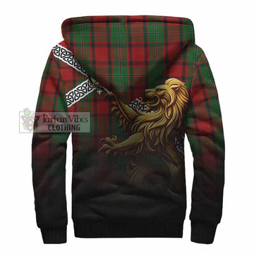 MacPhail (McPhail) Crest Tartan Sherpa Hoodie with Golden Lion Emblem Celtic Style