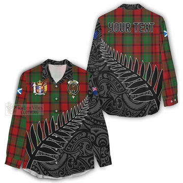 Tartan Vibes Clothing MacPhail (McPhail) Crest Tartan Women's Casual Shirt with New Zealand Silver Fern Half Style