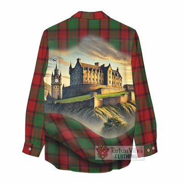 Tartan Vibes Clothing MacPhail (McPhail) Tartan Family Crest Women's Casual Shirt with Scottish Ancient Castle Style