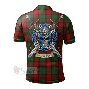 MacPhail (McPhail) Tartan Polo Shirt with Family Crest Celtic Skull Style