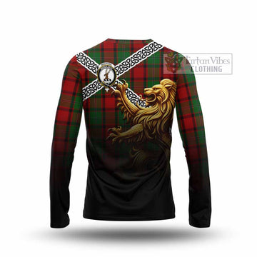 MacPhail (McPhail) Crest Tartan Long Sleeve T-Shirt with Golden Lion Emblem Celtic Style