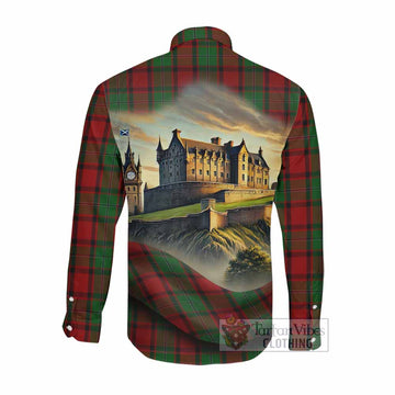 MacPhail (McPhail) Tartan Family Crest Long Sleeve Button Shirt with Scottish Ancient Castle Style