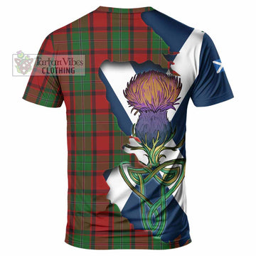 Tartan Vibes Clothing MacPhail (McPhail) Tartan Family Crest T-Shirt Scottish Thistle Celtic Inspired