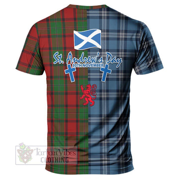 Tartan Vibes Clothing MacPhail (McPhail) Tartan T-Shirt Happy St. Andrew's Day Half Tartan Style