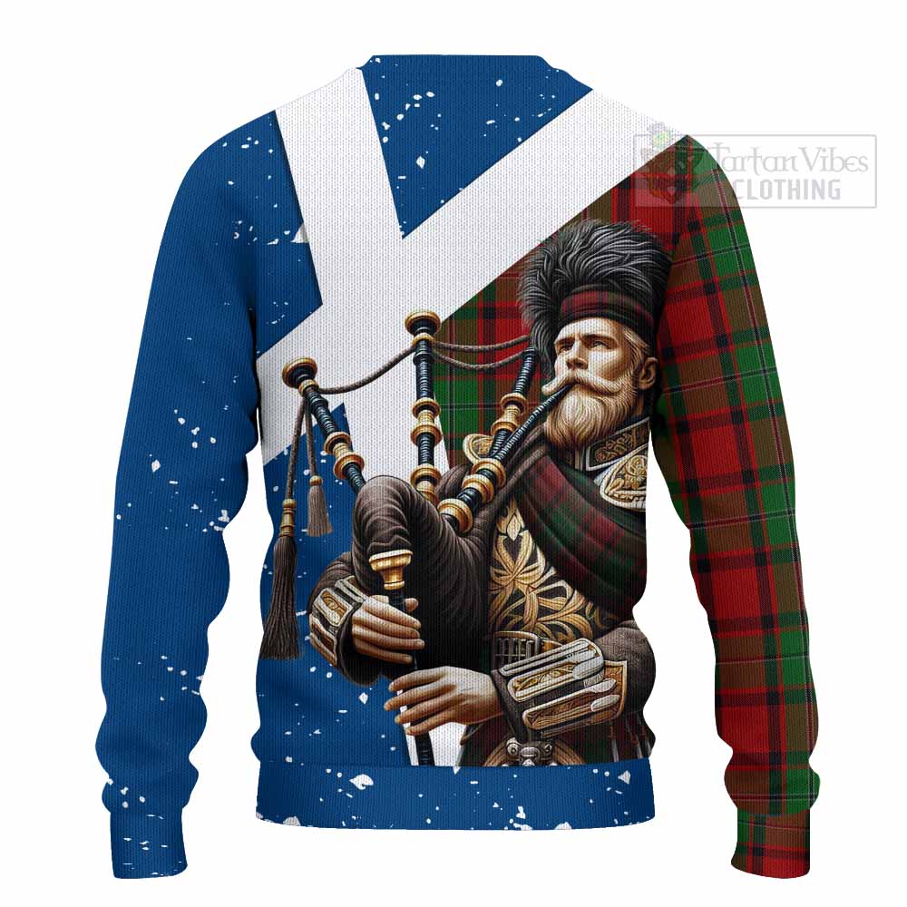Tartan Vibes Clothing MacPhail (McPhail) Tartan Knitted Sweater with Family Crest Scottish Bagpiper Vibes