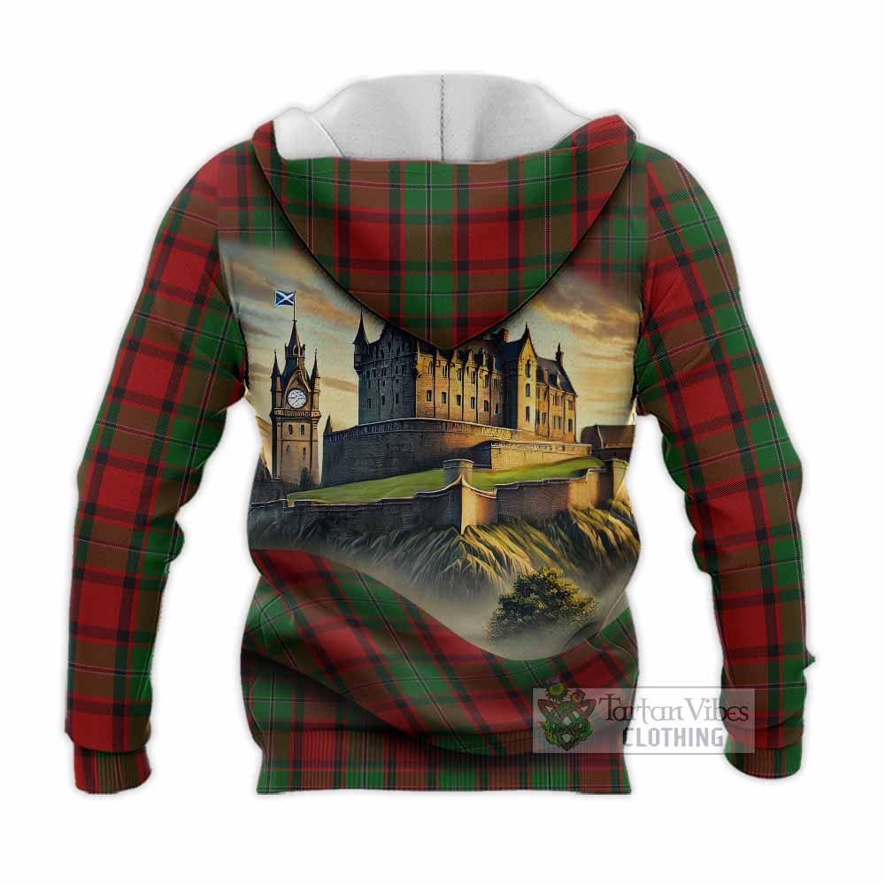 Tartan Vibes Clothing MacPhail (McPhail) Tartan Family Crest Knitted Hoodie with Scottish Ancient Castle Style